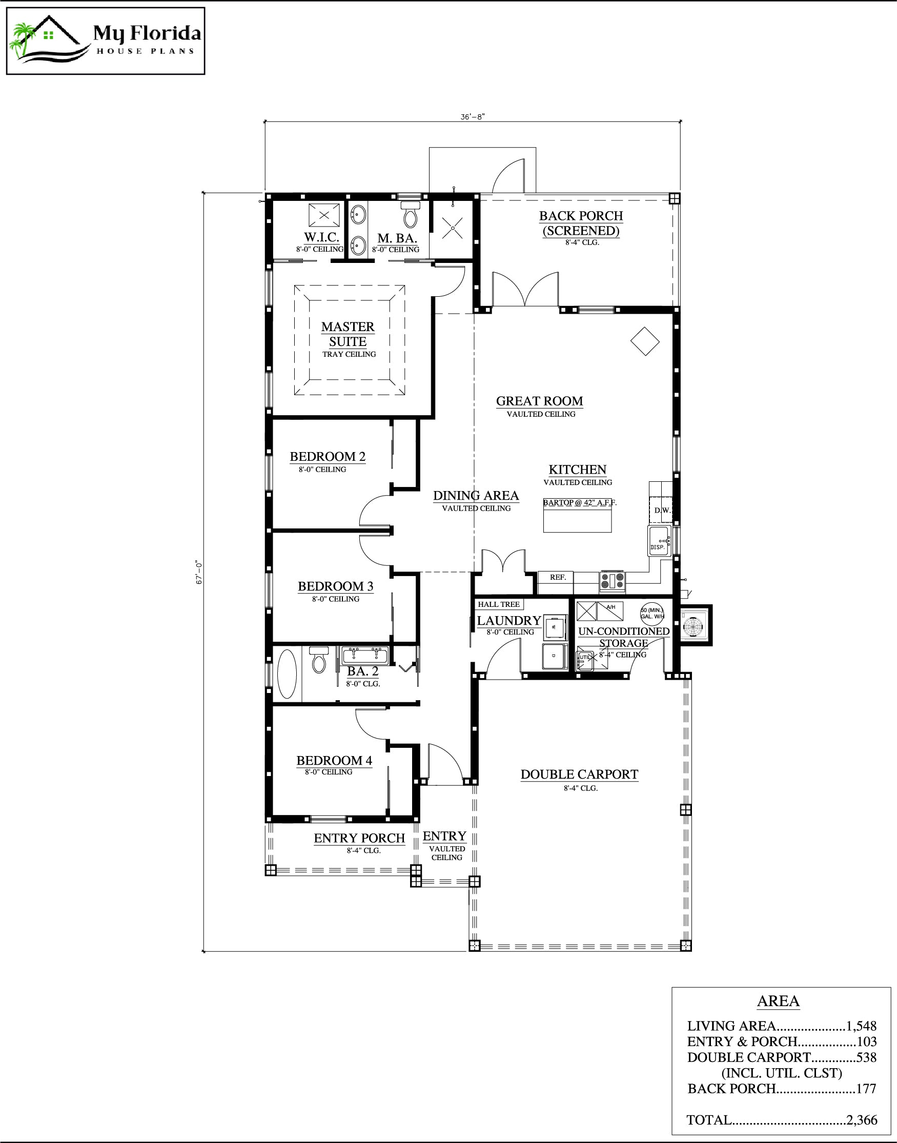 House Plans Model 1548– My Florida House Plans