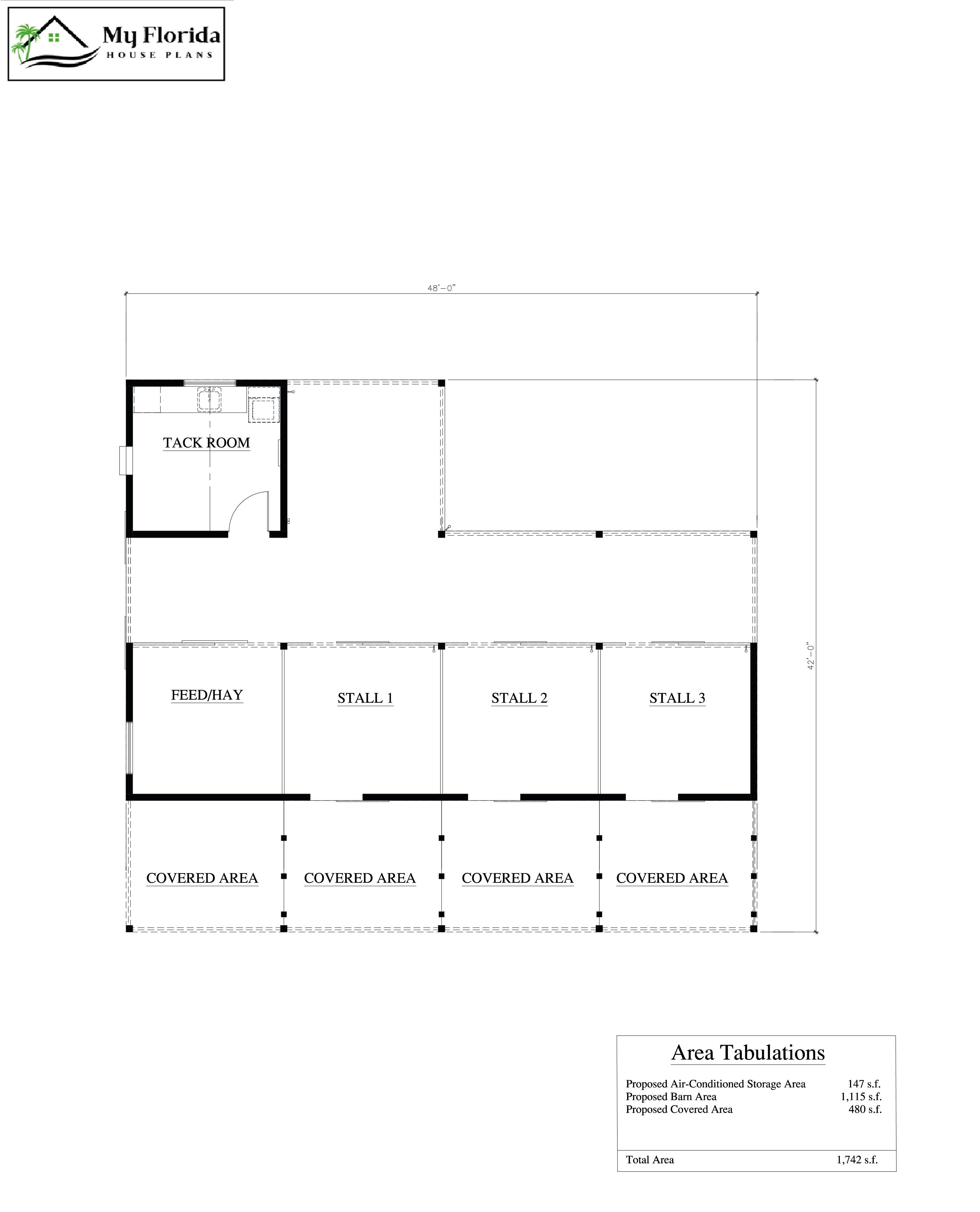 Barn Plans 4 Stall Model 1 My Florida House Plans Barn plans 4 stall model 1 my florida house plans