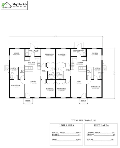 Duplex Plans Model 1047