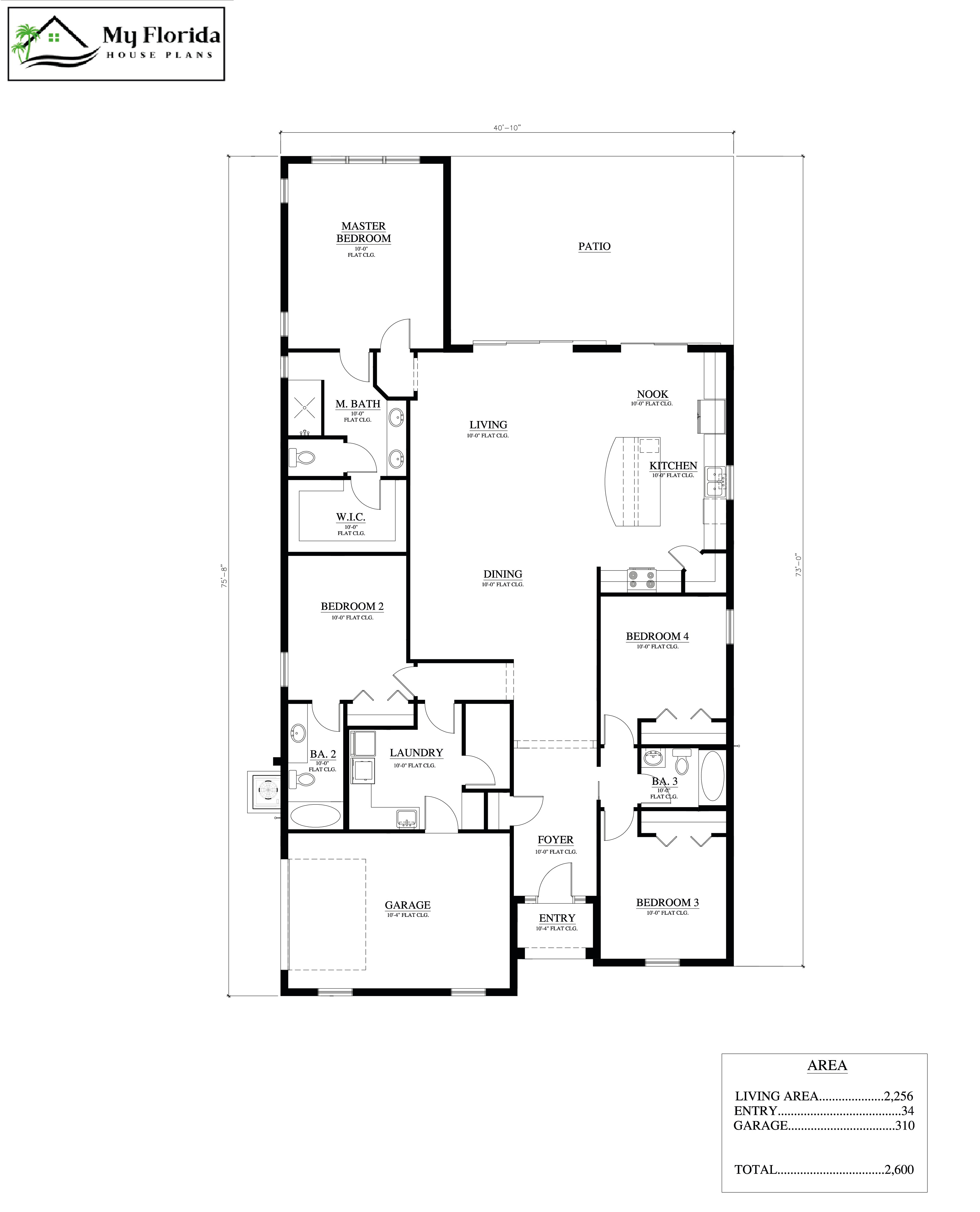 House Plans Model 2256– My Florida House Plans